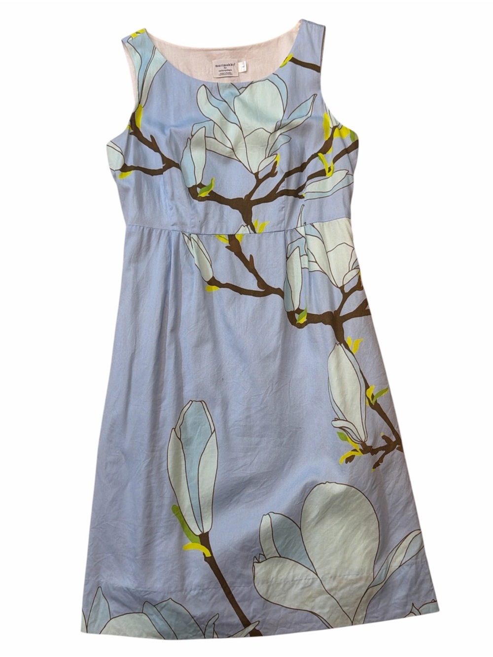 Marimekko Anthropologie Light Blue Floral Sleeveless Dress